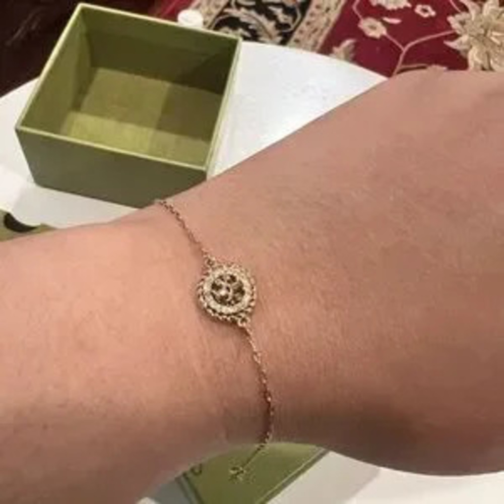 TORY BURCH HEX CHARM LOGO BRACELET